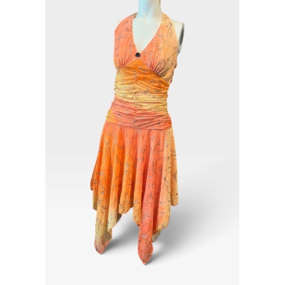 Vintage Y2K Papertag Fairy Mesh Sequined asymmetrDress By Maria Bonita M Grail